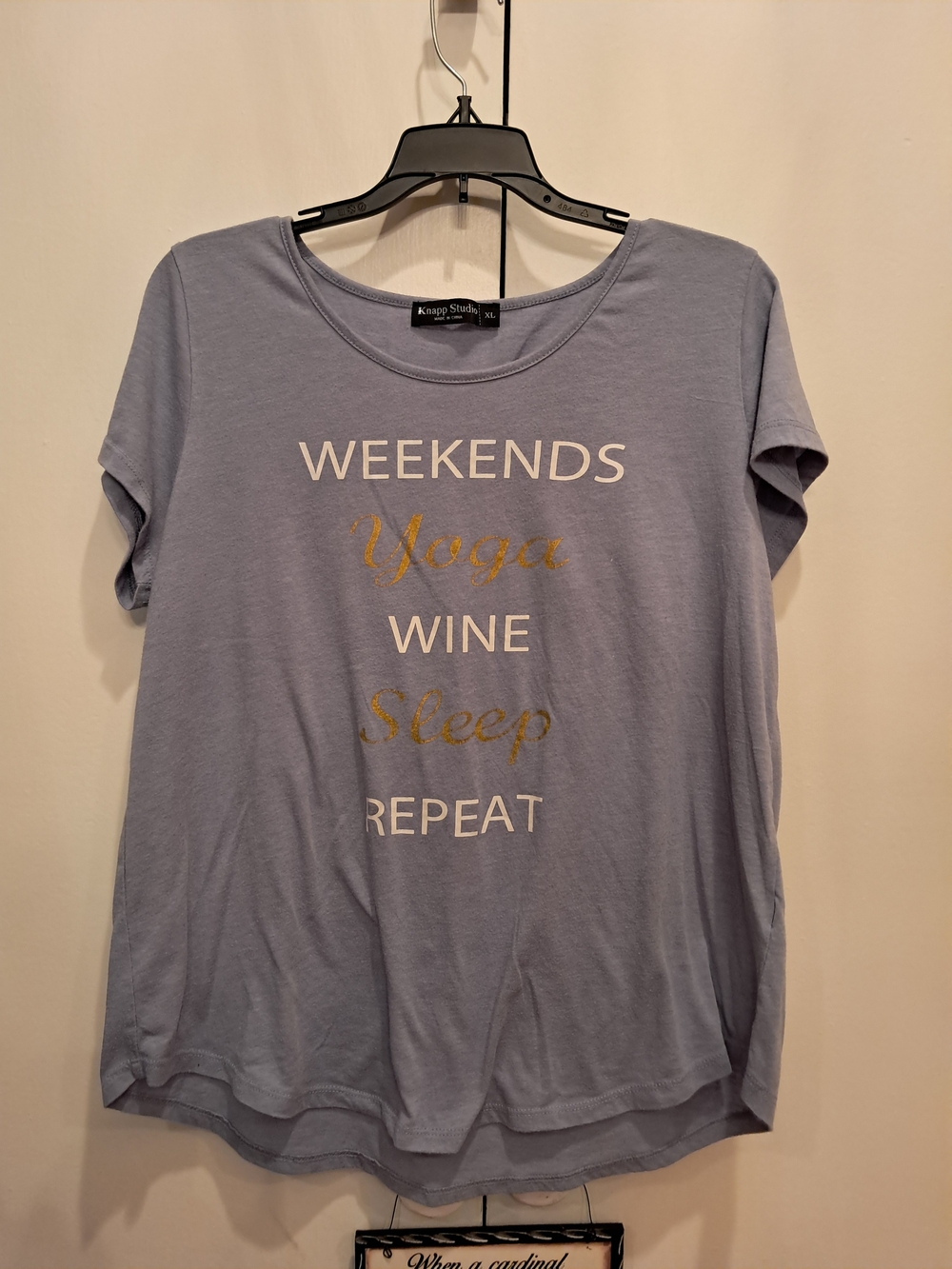 Knapp Studio Lilac Graphic Tee - Weekends Yoga Wine Sleep Repeat
